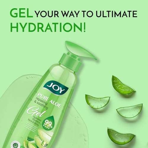 Image of Joy Pure Aloe Vera Gel for Face & Body (600ml) with Natural Moisturisers & Pro Vitamin B5 | 99% Pure Aloe Gel for Hydrating Dry & Damaged Skin | Non Sticky & Quick Absorbing