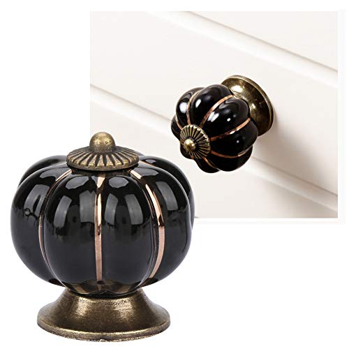 Fockety Pumpkin Decorative European Door Knobs, Ceramic Handle, Lovely for Cabinet Drawer Furniture Drawer(black) - Image 2