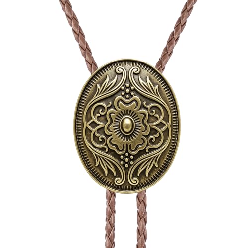 Image of Jeilwiy Bolo Tie for Men, Western Bolero Tie Cowboy Ties Native American Cowgirl Bolo Tie Accessories for Men Women