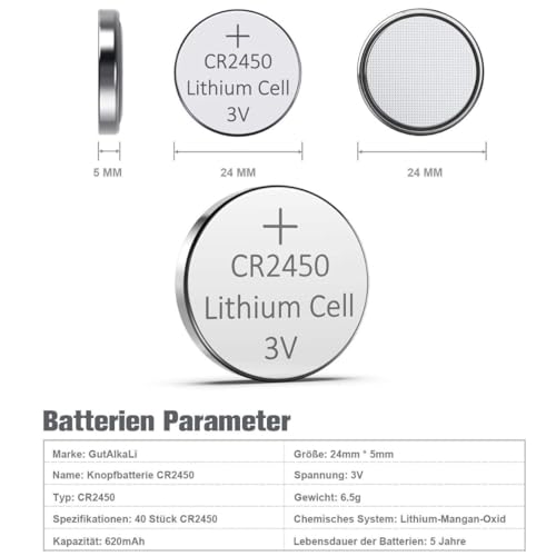 Image of MOCKING BIRD Coin Cell Battery 3 Volt Lithium Battery Swiss Made (Silver) (Pack of 3, CR2450)