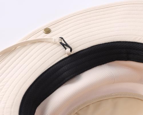 Image of Home Prefer UPF 50+ Wide Brim Sun Hat Mesh Crown Foldable Cotton Bucket Cowboy Hat for Men Safari Golf Fishing Beach Garden