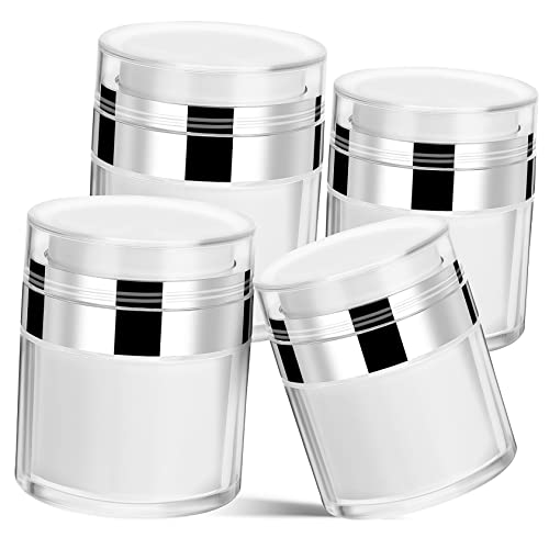 VALICLUD Juego De 4 Botellas Vacías Frascos Pequeños Para Crema Frascos De Muestra Frascos Rellenables Con Bomba Airless Frascos Vacíos Con Tapas Para Lociones Cosméticos Artículos