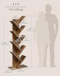 VASAGLE Custos Collection - La bibliothèque d'arbres, 9-Tier Bibliothèque, plateau d'angle d'espace, arbre de livre, tient des livres, des CD, des jeux, pour la chambre, salon, bureau à la maison, Rustic Brown ULBC11BX