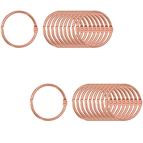 OKVGO 20 Stück Buchbinderinge aus Metall in Roségold für Schlüssel, Indexkarten, Buchringe für Zuhause, Schule und Büro, 25 mm (20 Stück) Cover