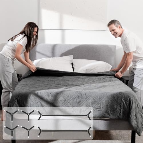 image for CooBigo 4pcs Bed Sheet Straps Holders, Adjustable Non Slip Elastic Bed