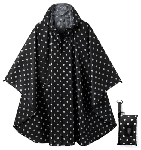 Image of salamra Rain Poncho Jacket - Hooded Waterproof Raincoat with Pocket for Women Men Adults