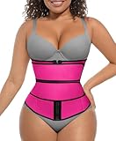 FeelinGirl Waist Trainer for Women Belly Fat Corset Sport Girdle Hourglass Body Shaper Waist Cincher Corset 6XL Rose Red