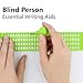 MAUJOY Braille Slate & Metal-Tip Stylus Kit - Portable Plastic Writing Slate (4 Lines, 28 Cells) - Fingerboard for Blind, Label Making Tool