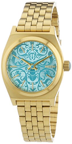 Nixon A399-1899 Ladies Small Time Teller Gold Blue Bettlepoint Watch