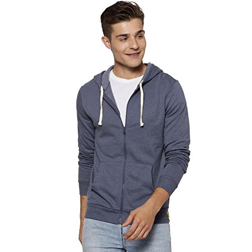 Image of CAHOOT Men's Zip-Front Hoodie with Contrast Drawstring for Casual Wear | Long Sleeve | Hooded Neck | Zipper Closure | Cotton Sweatshirt Crafted with Comfort Fit for Everyday Wear