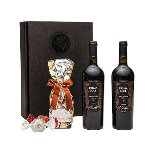 Geschenkset Rotwein mit Schokoladentrüffel