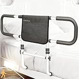 Bed Rails for Elderly Adults Safety, Extended Bed Assist Rail for Seniors with Motion Light & Storage Pouch - 400lbs ASTM Approved Bed Guard Rails, Fit King Queen Full Twin Beds