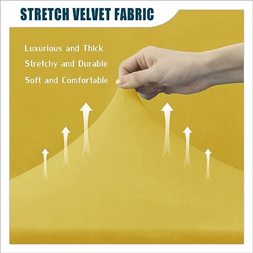 Housse de canapé velours extensible vert citron : protégez vos coussins séparés - 7