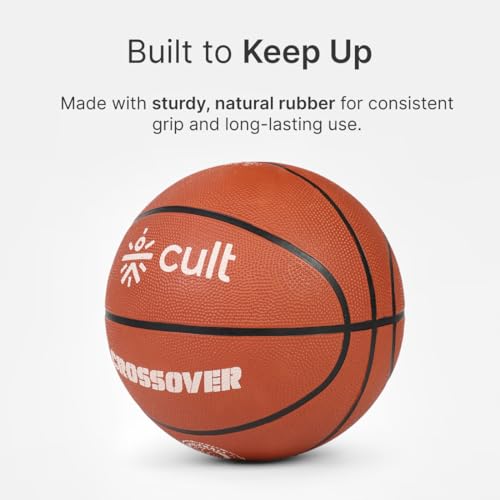 Image of Cult Basketball Size 7 Crossover for Men & Women Indoor Outdoor Basketball with Superior Grip & Bounce Durable Rubber Training & Match Ball with Butyl Bladder - Brown