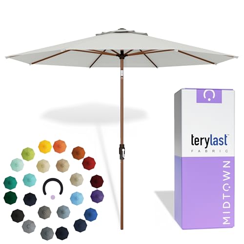 Midtown Umbrellas Wooden 2-8 Ft Patio Umbrella with 360° Swivel