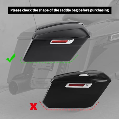 Extensiones para alforjas rígidas Green-L, par negro mate, 4 pulgadas, ajuste estirado para Harley Touring (Road King, Street Glide, Electra Glide, Ultra Classic) 2014-2024 miniatura 2