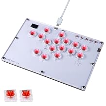 Arcade Stick All-Button Controller L16, Leverless Controller Street Fight with Turbo & SOCD, Arcade Stick Street Fight for PC/PS3/PS4/Steam/Switch Game Keyboard-Supports Hot Swap & Custom RGBWhite