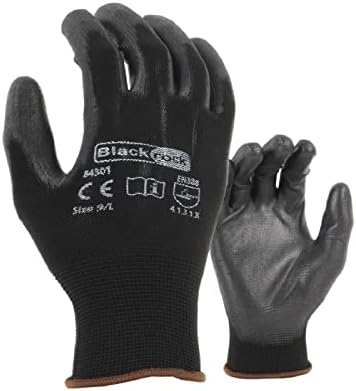 Blackrock Lightweight Grip Work Gloves PU Palm Coated for Precision Handling and Good Dry Grip - Size 9/Large