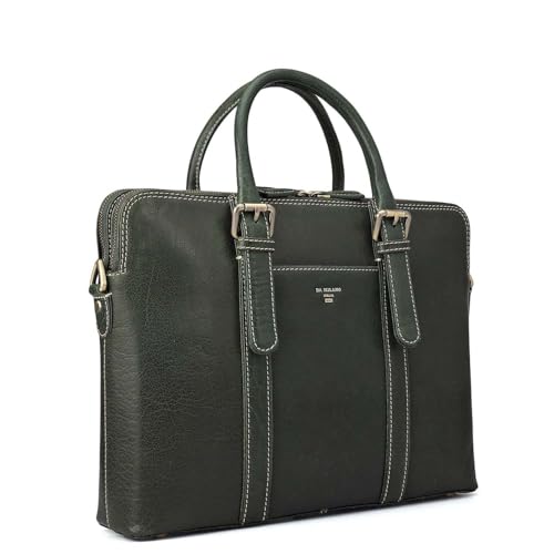 Image of Da Milano Leather Laptop Bag for Men & Women | Laptop Messenger Bag | Fits Up To 14 inch Laptop | Ideal for Office Purpose