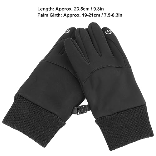 Luvas Pretas Unissex para Ciclismo, à Prova D'água, Esqui, Antiderrapante, à Prova de Vento, Forrad
