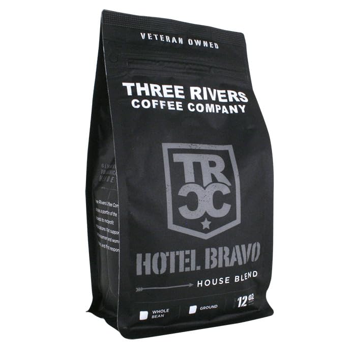 THREE RIVERS COFFEE Hotel Bravo Coffee Roast Molido 12 oz