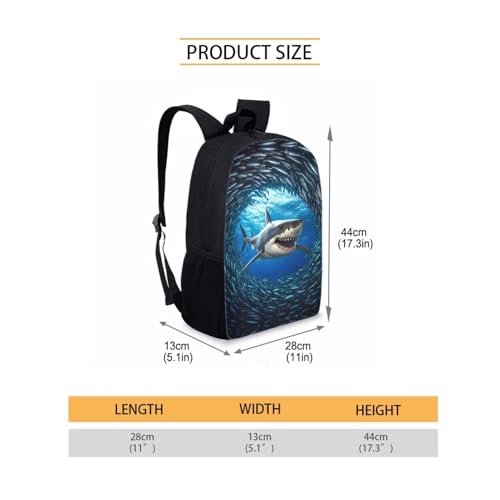 Showudesigns Shark Backpack for Primary Boys Girls Ocean Bookbag Elementary School Kids Back Bag Blue Animal Bagpack