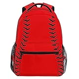 Mochila Infantil Red Softball Baseball Black Lace Bolsa De Viaje Moderna Bolsa De Deporte Unisex Mochila Escolar para Juveniles Mujeres Universitaria
