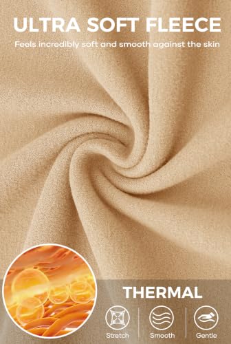 Image of Herberton Mens Mock Turtleneck Shirts Thermal Fleece Casual Undershirt | Mockneck, Long Sleeve, Warm Fleeced, Regular Fit, Soft Feel, Stretchy, Solid Color, Embroidery Design, Cold Weather, S-2XL