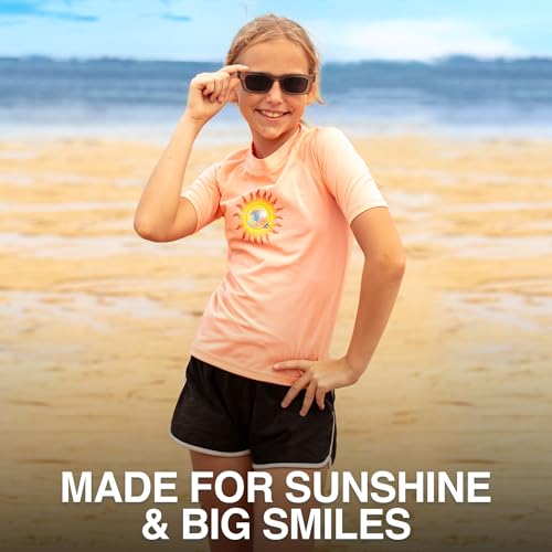 Image of Kanu Surf Girls' Karlie Rash Guard UPF 50+ Sun Protection Short Sleeve Swim Shirt
