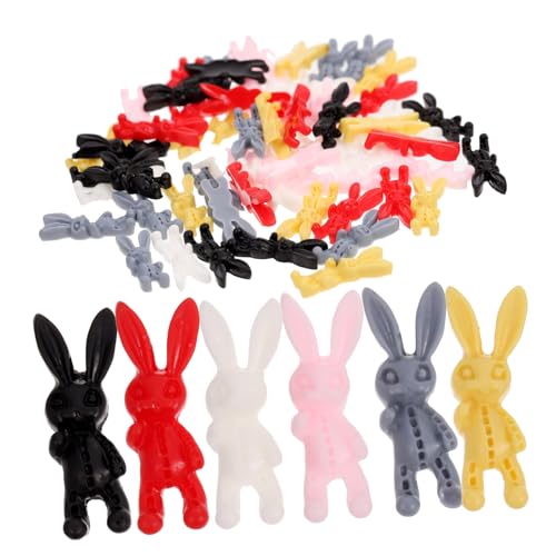 Healeved 60Pcs Bunny Skeleton Nail Art Charms Cute Rabbit Decor for Nail Designs for Craft Making and Decoration