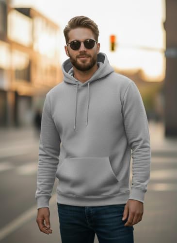 Image of Men Regular Fit Fleece ||Black||Hoodie Solid||Sweatshirt-JM3860