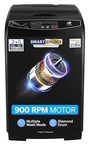 Image of OG Star Smart Choice 9.5 Kg Fully Automatic Top Load Washing Machine | 900 RPM Motor | Multiple Wash Modes | Air Dry | Diamond Drum | Smart Water Level | Powerful Performance