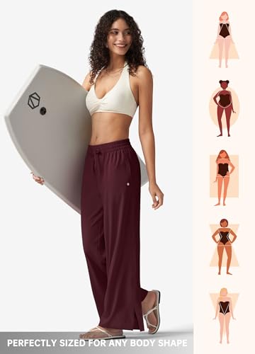 Willit Women's Wide Leg Pants Swim Beach Pants UPF 50+ Lightweight Travel Quick Dry Sun Protective 29" 31"