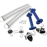 2 Pack Electric Fence Gate Kit, with Spring Gate Handle, 2 Anchor Insulators and 19.69-Feet Tension Big Spring