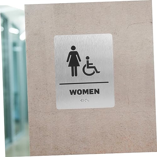 HOLIDYOYO Restroom Sign Metal Toilet Identification Sign with Braille Bathroom Signage for Public Facilities Essential Decor for Bathrooms - Thumbnail 5