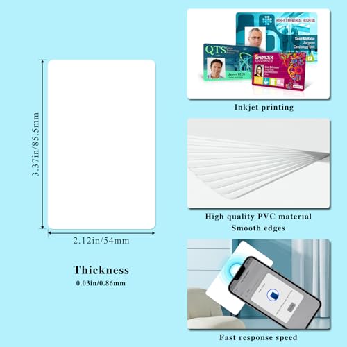 Tarjetas NFC de inyección de tinta PVC Ntag215 imprimibles, pack de 100 unidades programables 2