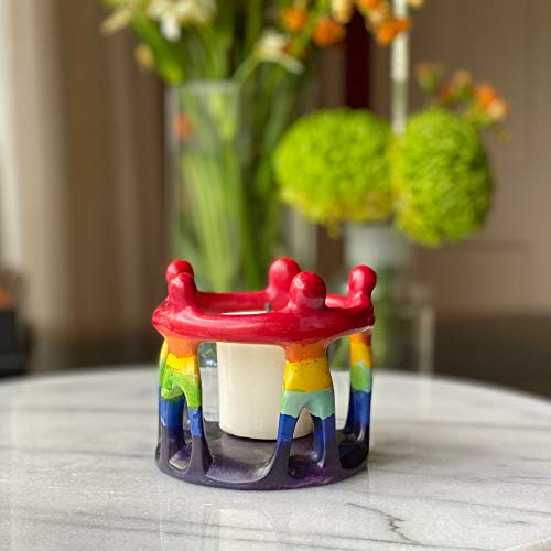 Estatua multicolor pintada Circle of Friends de Global Crafts miniatura 4