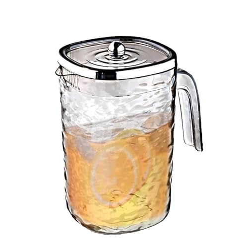 Pitcher With Lid, Thickened Pitcher, Heat-Resistant Juice Container, Hot / Cold Water Pitcher, Large Iced Tea Pitcher, Carafe For Hot / Cold Water, Pitcher With Lid