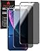 TECHGEAR [2 Pezzi Pellicola Anti Spy per iPhone 11, iPhone XR - Privacy 3D Vetro Autentica Pellicola in Vetro Temperato Copertura Completa Compatibile con iPhone 11 e iPhone XR 6.1"