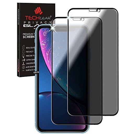 TECHGEAR [2 Pack Protection Anti Espion pour iPhone 11, iPhone XR - Privacy 3D Protecteur Plein Écran Complet en Verre Trempé Compatible avec iPhone 11, iPhone XR (6.1") iPhone 11 Anti Espion
