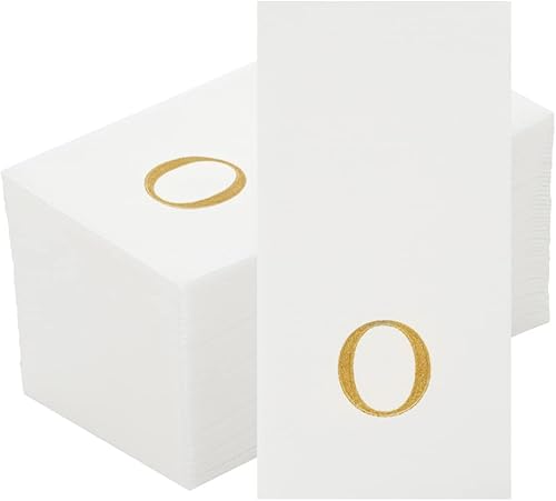 Miniatura 100 de Luxenap - Toallas de invitados de 15.8 x 7.9 pulgadas, 50 toallas de mano con letras plateadas, letra "P", fuente Sans Serif, servilletas de papel