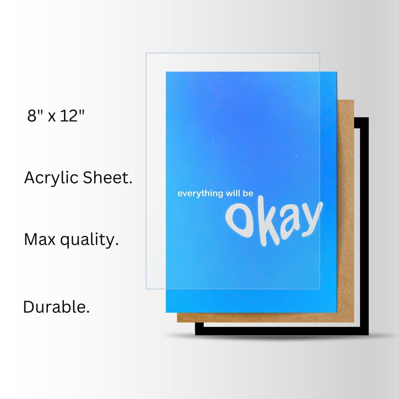 Image of Wall Framed Posters | 8x12 inch size | Motivational Quotes Posters |Inspirational inchEverything Will Be Okay inch Photo Frame - Motivational Wall Decor for Home, Office, Bedroom, and Living Room