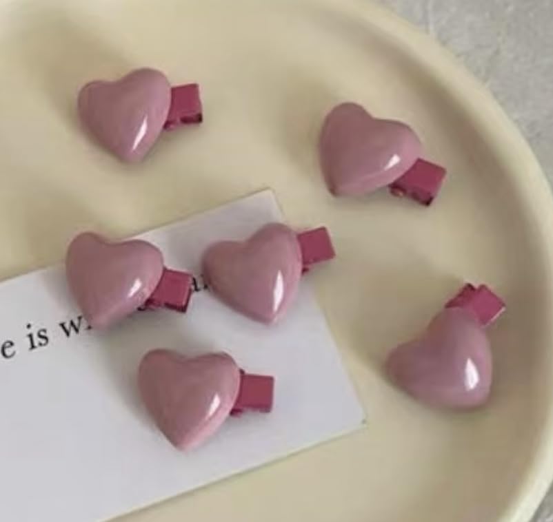 Hand Made Baby Hair Clips, Differnt Style with Adjustable Band or Small Lightweight Pin, Good for All Age, for Wedding, Birthday Photos (Pink, heart hairpin 5 pics)