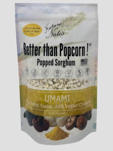 Nature Nate's LLC Umami Popped Sorghum, Popcorn Alternative, Gluten Free, Healthy Snacks, Better Than Popcorn, Made in USA - 5 oz
