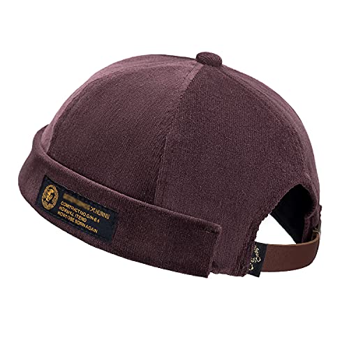 Image of CLAPE Watch Cap Work Beanie Corduroy Docker Leon Brimless Hat Rolled Cuff Harbour Hat
