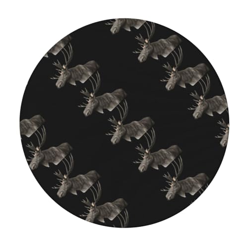 Nappe ronde élan 120 cm imperméable et lavable pour table de fête