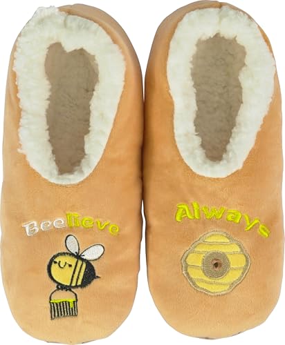 Image of BenSorts Fuzzy Slipper Socks for Women Funny House Slippers with Grips | Warm Cozy Cute Socks Non Slip Gifts Thick Stocking Stuffers Christmas