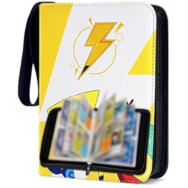 AMAZON - Trading Card Binder, 4-Pocket Card Binder Card Holder Collection Album 400 Cards Pockets with 50 Removable Sleeves with Zipper, Portable Game Cards Collection Binder as Gifts for Boys Girls