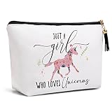 Pykfrhh Unicorns Gifts: Unicorn Makeup Bag for Women, Lovers & Friends - Travel Toiletry Bag with Decorations