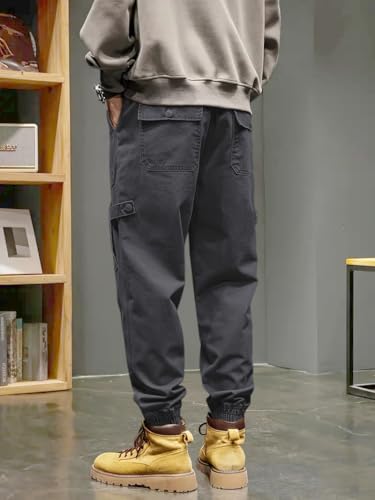 Image of Leriya Fashion Men's Cargo Pants | 4 Pocket Cotton Cargo Joggers for Men | Loose Fit Stylish Pant with Pockets | Casual Baggy Trousers & Streetwear Lower